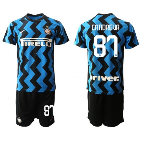 Billiga Fotbollströjor Inter Milan Antonio Candreva 87 Barn Hemma tröja 2020/21 Kortärmad